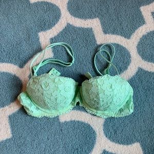 PINK VS mint lace push up bra